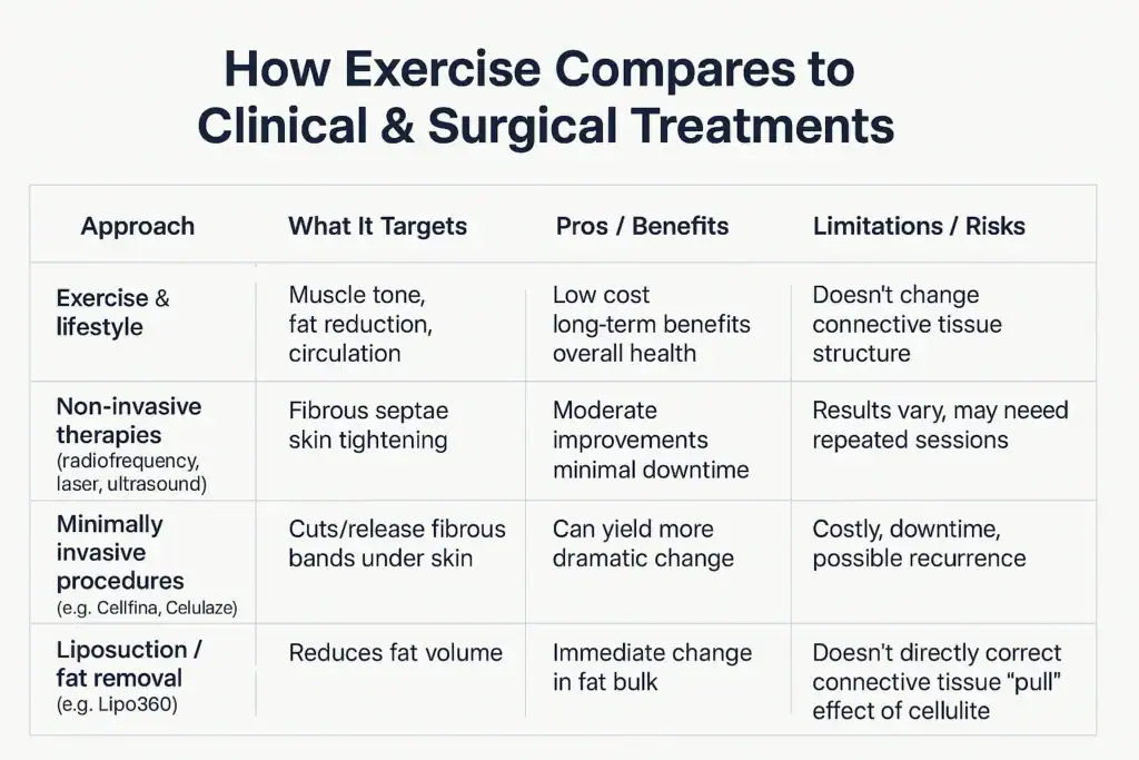 Sculpting Your Bum: Can Toning Exercises Really Reduce Cellulite? 2 How exercise compares to treatments from Lipo 360 Billericay