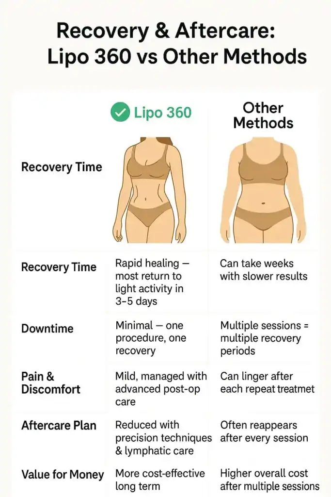 Recovery and Aftercare for Fat-Dissolving Surgery 2 Table to show fat dissolving injection aftercare Billericay