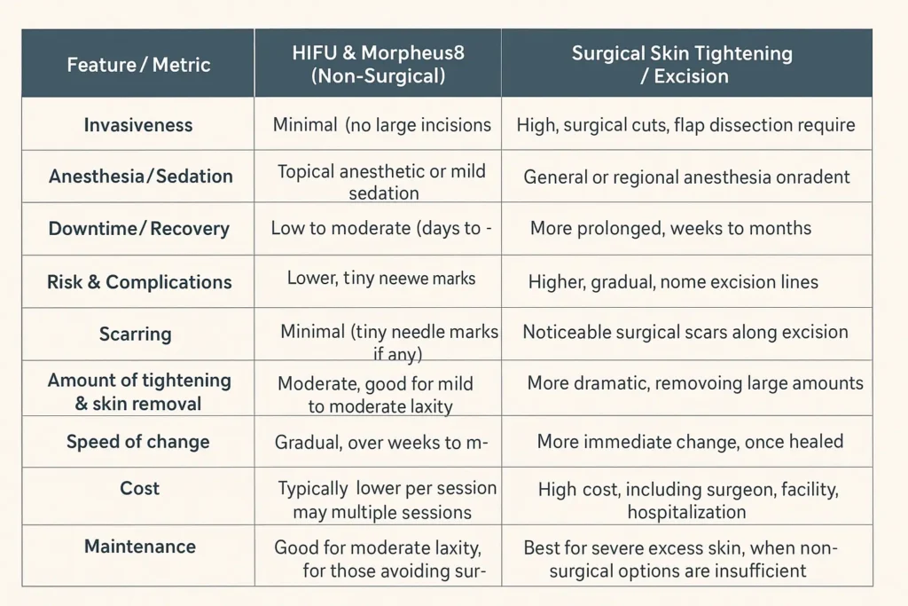 The Science of Skin Tightening 2 Table of skin tightening Billericay benefits compared to surgical options